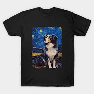 Australian Shepherd Starry Night T-Shirt